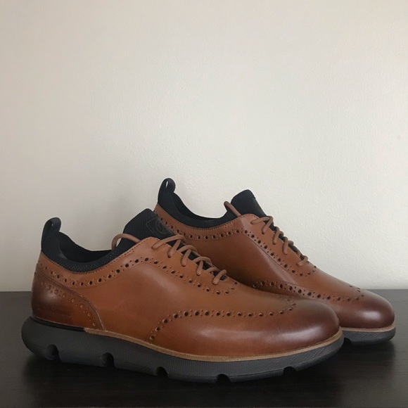 cole haan zerogrand wingtip oxford british tan